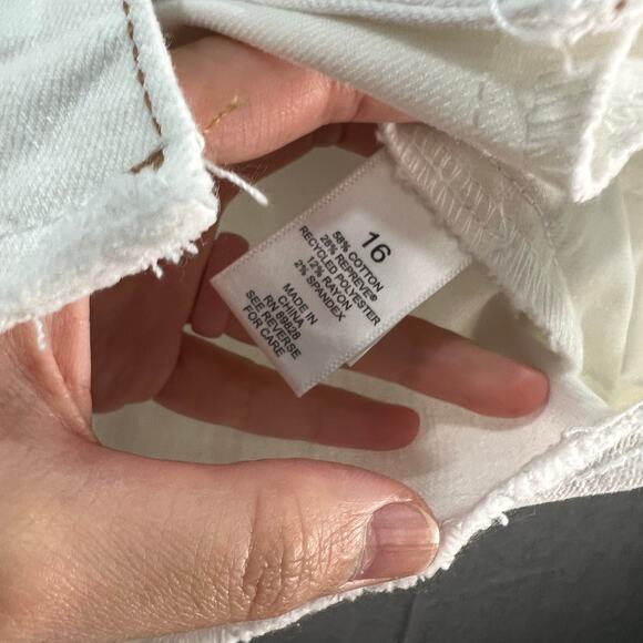 LOGO by Lori Goldstein 3/4 Sleeve Denim Jacket White Size Reg 16 - Picture 10 of 10